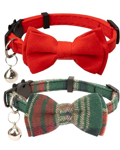 Gyapet Halsband für Katzen und Haustiere, mit Glocke, Fliege, Blumen-Schleife, abnehmbar, verstellbar, Sicherheit, Welpen, 2 Stück von Gyapet