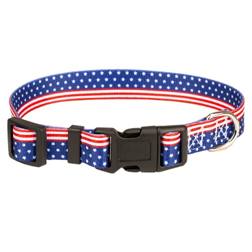 Gyapet Hundehalsband, 4. Juli, amerikanische US-Flagge, Sterne, Streifen, patriotischer Unabhängigkeitstag, blau, rot, weiß, bedruckt, für kleine, mittelgroße und große Hunde, Größe S Gyapet Hundehalsband, 4. Juli, amerikanische US-Flagge, Sterne, Streifen, patriotischer Unabhängigkeitstag, blau, rot, weiß, bedruckt, für kleine, mittelgroße und große Hunde, Größe S von Gyapet