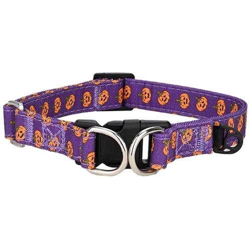 Gyapet Hundehalsband, Halloween, festlicher Kürbis, für mittelgroße und große Hunde, verstellbar, Doppel-D-Ring, Schnappverschluss, strapazierfähig, Größe L Gyapet Hundehalsband, Halloween, festlicher Kürbis, für mittelgroße und große Hunde, verstellbar, Doppel-D-Ring, Schnappverschluss, strapazierfähig, Größe L von Gyapet