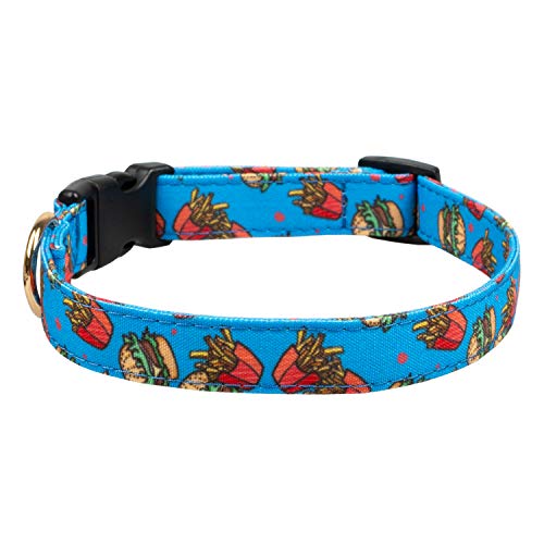 Gyapet Hundehalsband, verstellbare Schnappschnalle, für kleine, mittelgroße und große Hunde, lustige Futtermuster, Urlaub, Welpen, Hamburg, Größe S Gyapet Hundehalsband, verstellbare Schnappschnalle, für kleine, mittelgroße und große Hunde, lustige Futtermuster, Urlaub, Welpen, Hamburg, Größe S von Gyapet