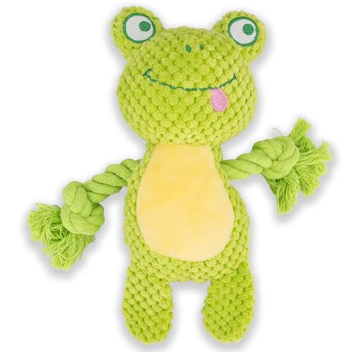 Gyapet Hundespielzeug, quietschendes Kauen, Plüschtier mit Seil, Knisterpapier, interaktiv, weich, aggressiv, S-M-L, Haustiergeschenk, grüner Frosch Gyapet Hundespielzeug, quietschendes Kauen, Plüschtier mit Seil, Knisterpapier, interaktiv, weich, aggressiv, S-M-L, Haustiergeschenk, grüner Frosch von Gyapet