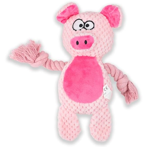 Gyapet Hundespielzeug, quietschendes Kauen, Plüschtier mit Seil, Knisterpapier, interaktiv, weich, aggressiv, S-M-L, Haustiergeschenk, rosa Schwein Gyapet Hundespielzeug, quietschendes Kauen, Plüschtier mit Seil, Knisterpapier, interaktiv, weich, aggressiv, S-M-L, Haustiergeschenk, rosa Schwein von Gyapet