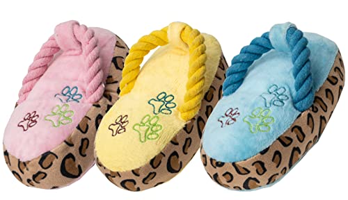 Gyapet Quietschendes Kauspielzeug für Hunde, Plüsch, gefüllte Hausschuhe, Flip-Flops, Schuhe, Seil, interaktives Geschenk für Welpen, Haustier, Gepard, Blau, Rosa, Gelb, 3 Stück Gyapet Quietschendes Kauspielzeug für Hunde, Plüsch, gefüllte Hausschuhe, Flip-Flops, Schuhe, Seil, interaktives Geschenk für Welpen, Haustier, Gepard, Blau, Rosa, Gelb, 3 Stück von Gyapet