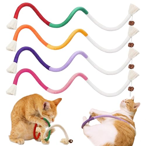 4 Stück Kauspielzeug Katze,Interaktive Beißseil,Twiggle Tail Katzenspielzeug Selbstbeschäftigung,Katzenminze-Spielzeug Beißseil Wird für Katzen zahnpflege und Gegen Mundgeruch 4 Stück Kauspielzeug Katze,Interaktive Beißseil,Twiggle Tail Katzenspielzeug Selbstbeschäftigung,Katzenminze-Spielzeug Beißseil Wird für Katzen zahnpflege und Gegen Mundgeruch von Gypie