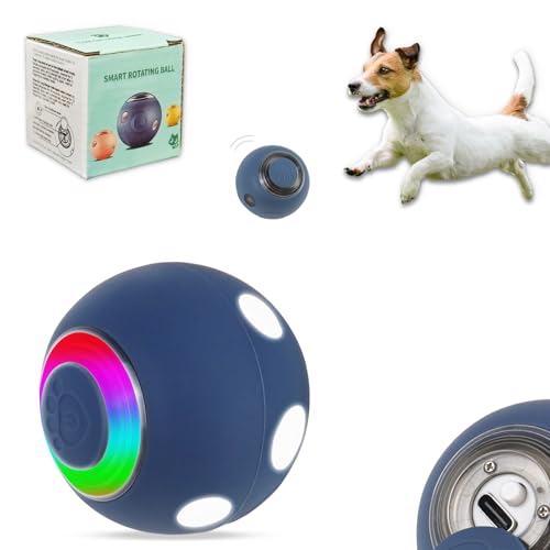 Gytera selbstrollender Ball Hund, Interaktives hundeball elektrisch LED hundespielzeug, smart Active Rolling Ball Hund mit Type-c-Kabel für Hunde Spielen für langeweile drinnen draußen von Gytera