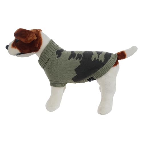 Warme Hundepullover für Kleine und Mittelgroße Hunde, Winterstrickpullover für Hunde und Haustiere - Grün und Schwarz, L von H HANSEL HOME