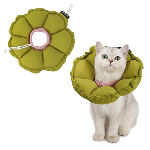 H HIDREAM Weiches Katzenhalsband, niedliches, verstellbares Katzenhalsband, elisabethanisches E-Halsband, das Kopf- und Fußwunden schützen kann, grüne Blume, Ganzjahres-Stil H HIDREAM Weiches Katzenhalsband, niedliches, verstellbares Katzenhalsband, elisabethanisches E-Halsband, das Kopf- und Fußwunden schützen kann, grüne Blume, Ganzjahres-Stil von H HIDREAM