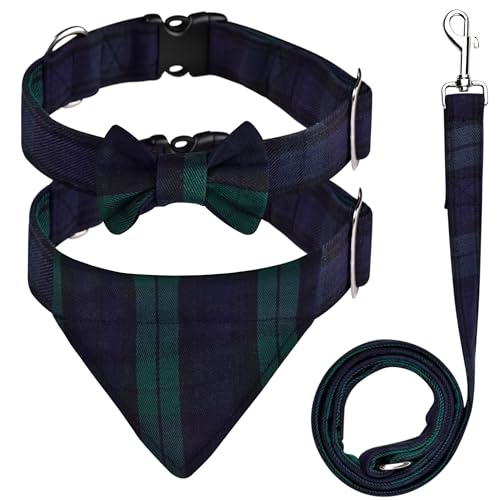 Hundehalsband und Leine, Schottenkaro, Fliege und Halstuch, Hundeleine, verhedderungsfrei, verstellbare Halsbänder, traditionelle Hundeleine zum Gehen und Trainieren, schwarze Uhr Hundehalsband und Leine, Schottenkaro, Fliege und Halstuch, Hundeleine, verhedderungsfrei, verstellbare Halsbänder, traditionelle Hundeleine zum Gehen und Trainieren, schwarze Uhr von H HIGHLAND REDSTONE