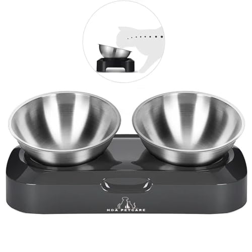 H&A PETCARE Erhöhter Katzennapf, 0 & 15 ° Katzennäpfe mit Ständer, geneigtes Design, erhöhte Katzennäpfe mit Edelstahl-Wassernapf und Futternapf, Haustier-Futternäpfe für Katzen und kleine Hunde, H&A PETCARE Erhöhter Katzennapf, 0 & 15 ° Katzennäpfe mit Ständer, geneigtes Design, erhöhte Katzennäpfe mit Edelstahl-Wassernapf und Futternapf, Haustier-Futternäpfe für Katzen und kleine Hunde, von H&A PETCARE