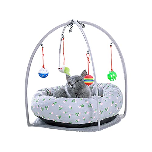 SH Haustier-Spielmatte für Katzen und kleine Hunde, gepolstertes Bett mit hängendem Spielzeug, hilft Katzen, sich zu trainieren und aktiv zu bleiben von H&S