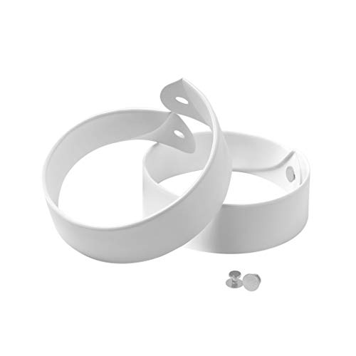H.F. Weiches Klerus-Halsband, 2er-Set, mit silberfarbenen Deluxe-Nieten (2 Paar) (41,6 cm) von H.F.