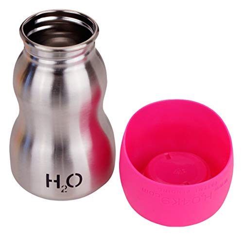 H2O4 K9 Edelstahl Hund Wasserflasche und Reise-Napf, Perfect Pink, Small, 270 ml H2O4 K9 Edelstahl Hund Wasserflasche und Reise-Napf, Perfect Pink, Small, 270 ml von H2O4K9