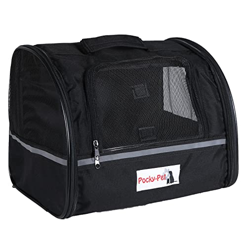 Hundetransporttasche schwarz 38x28x30cm Hundetragetasche Transportbox Hundebox Tasche Hund von H4L