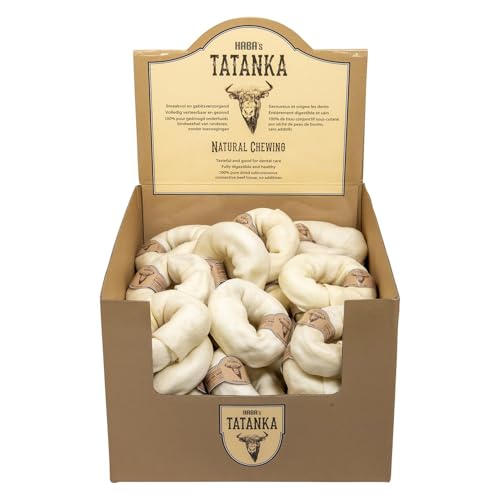 HABA's, Natürlicher Kauring für Hunde, sicher und ungiftig, ideal für kleine und mittelgroße Rassen, Ø 11 cm, Gewicht 90 – 100 g, natürliche Farbe, Modell Tat HABA's, Natürlicher Kauring für Hunde, sicher und ungiftig, ideal für kleine und mittelgroße Rassen, Ø 11 cm, Gewicht 90 – 100 g, natürliche Farbe, Modell Tat von HABA's