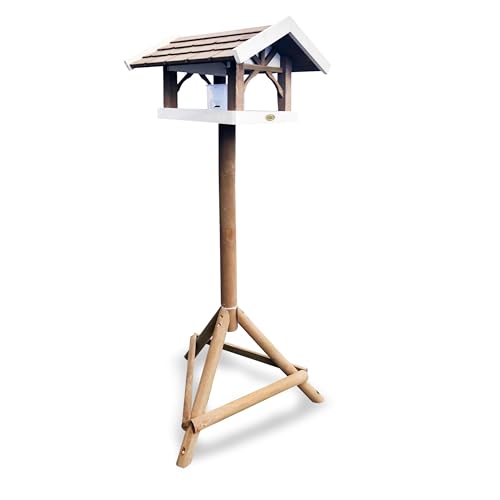 HABAU Vogelhaus Tirol mit Silo und Ständer - wetterfeste Futterstation für Wildvögel - Futterhaus 39 x 43 x 29 cm von HABAU