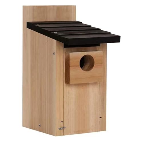 Holz-Nistkasten for Wildvögel, Vogelhaus, wetterfestes Design, EIN robuster Nistkasten for die Ewigkeit, Garten-Nistkasten for Rotkehlchen, Blaumeisen und Spatzen von HABITZ