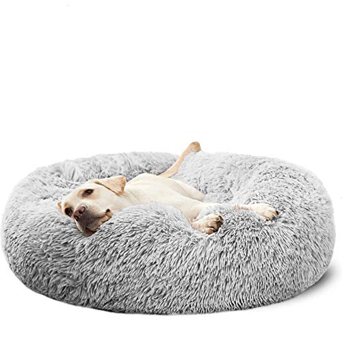 HACHIKITTY Beruhigendes Donut-Hundebett, Hundebett für mittelgroße und große Hunde, beruhigende Betten für den Innenbereich, groß, 76,2 x 76,2 cm von HACHIKITTY