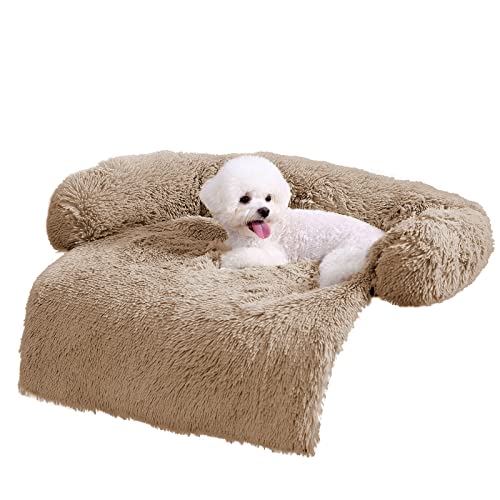 HACHIKITTY Beruhigendes Hundesofa, Bettmatte, waschbarer Plüsch-Couchbezug für Hunde, Möbelschutz, Haustier-Sofa-Matte für Hunde und Katzen, flauschiges Hunde-Couch-Bett mit rutschfester Unterseite von HACHIKITTY