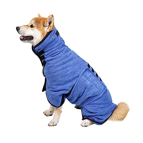 HACLEN Hundehandtuch, schnell trocknender Hunde-Bademantel, Hunde-Trockenmantel, super saugfähige Handtücher, perfekt zum Trocknen von Hunden, Katzen und anderen Haustieren, Blau, Größe XL HACLEN Hundehandtuch, schnell trocknender Hunde-Bademantel, Hunde-Trockenmantel, super saugfähige Handtücher, perfekt zum Trocknen von Hunden, Katzen und anderen Haustieren, Blau, Größe XL von HACLEN