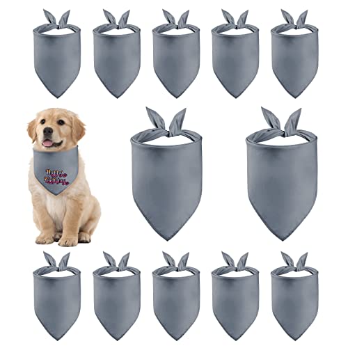 HACRAHO Blanko-Hundehalstuch, Dreieckstuch für kleine und mittelgroße Hunde, 12 Stück, Grau HACRAHO Blanko-Hundehalstuch, Dreieckstuch für kleine und mittelgroße Hunde, 12 Stück, Grau von HACRAHO