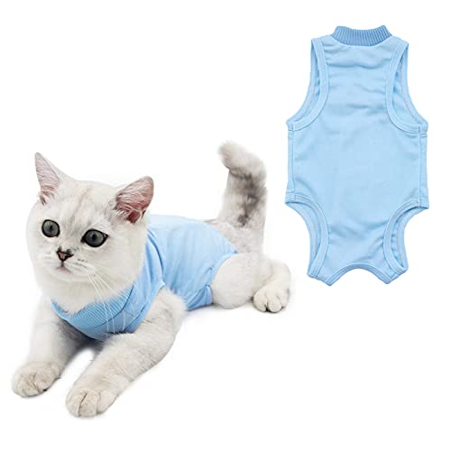 HACRAHO Cat Professional Recovery Suit, 1 Pack Blue E-Collar Cat Wundchirurgie Recovery Suit Cat Recovery Kleidung nach Operationen für Katzen Kätzchen, M HACRAHO Cat Professional Recovery Suit, 1 Pack Blue E-Collar Cat Wundchirurgie Recovery Suit Cat Recovery Kleidung nach Operationen für Katzen Kätzchen, M von HACRAHO