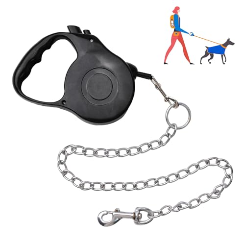 HACRAHO 2 x schwarze einziehbare Hundeleine mit Metallkette, verhedderungsfrei, Anti-Bissschutz, 4,8 m, kleine/mittelgroße Hunde HACRAHO 2 x schwarze einziehbare Hundeleine mit Metallkette, verhedderungsfrei, Anti-Bissschutz, 4,8 m, kleine/mittelgroße Hunde von HACRAHO