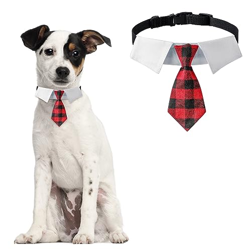 HACRAHO Formales Hundehalsband, 1 Stück, verstellbares Hundehalsband, Hochzeit, formelles Hundehalsband mit kariertem Halsband für mittelgroße und große Hunde, Größe M von HACRAHO