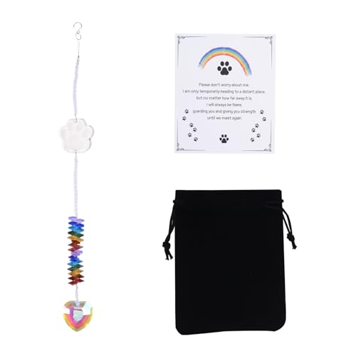HACRAHO Gedenk-Sonnenfänger für Haustiere, 1 Stück, hängende Hundepfote, Gedenkgeschenke, durchdachte Hunde und Katzen, Erinnerungs-Sonnenfänger für Haustierverlust von HACRAHO