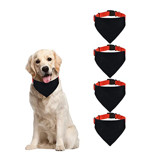HACRAHO Halstuch für Hunde, Jungfrau, 4-teiliges Halsband, Bandana für Hunde, Dreieck, schwarz, abnehmbar, Halsband für Haustiere, DIY für Hunde und Haustiere, XL von HACRAHO