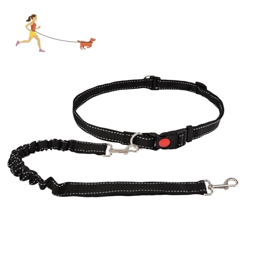 HACRAHO Handfreie Hundeleine, 1 Stück, verstellbare Hundeleine, Taillengürtel, reflektierend, Bungee-Laufleine mit verstellbarem Hüftgurt für Training, Walking, Wandern, Schwarz HACRAHO Handfreie Hundeleine, 1 Stück, verstellbare Hundeleine, Taillengürtel, reflektierend, Bungee-Laufleine mit verstellbarem Hüftgurt für Training, Walking, Wandern, Schwarz von HACRAHO