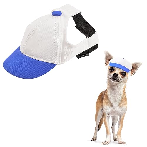 HACRAHO Haustier-Baseballmütze, 1 Stück Sonnenschutz-Visierhut Für Hunde Mit Verstellbarem Riemen Hunde-Outdoor-Sportmütze Mit Ohrlöchern Für Kleine Hunde Und Katzen, M von HACRAHO
