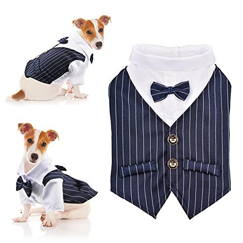 HACRAHO Hund Hochzeit Smoking, 1 Stück Hund Smoking Kostüm Hunde Smoking Hochzeit Party Anzug für kleine Hunde Welpen, Brustumfang 62 cm HACRAHO Hund Hochzeit Smoking, 1 Stück Hund Smoking Kostüm Hunde Smoking Hochzeit Party Anzug für kleine Hunde Welpen, Brustumfang 62 cm von HACRAHO