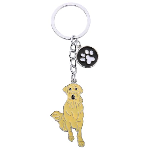 HACRAHO Hunde-Gedenk-Schlüsselanhänger, 1 Packung Hunde-Schlüsselanhänger mit Pfotenanhänger, Haustier-Schlüsselanhänger mit Labrador-Anhänger für Hundeliebhaber von HACRAHO