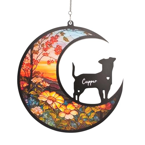 HACRAHO Hunde-Gedenkgeschenke, 1 Packung benutzerdefinierter Hunde-Gedenk-Sonnenfänger, Hunde-Gedenkornament, Weihnachtsbaum-Denkmal für den Verlust von Hundegeschenken von HACRAHO
