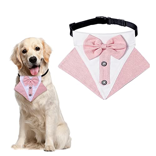 HACRAHO Hunde-Smoking-Bandana, 1 Stück, Hochzeit, Hundehalsband, verstellbar, Smoking, Fliege für kleine und mittelgroße Hunde, Geburtstagspartys, Größe M von HACRAHO