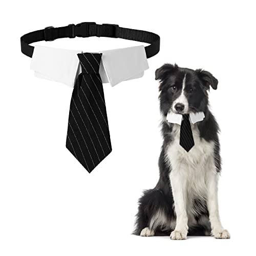 HACRAHO Hundehalsband, 1 Packung Hochzeit Hund Krawatte Halsband Verstellbar Formal Halsband Krawatte für Mittlere Große Hunde, L von HACRAHO