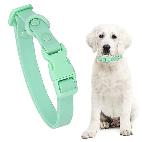HACRAHO Hundehalsband, Wasserdichtes Hundehalsband, 1 Packung Grün Verstellbares Schwerlast Hundehalsband mit Schnalle für Mittelgroße Große Hunde, L von HACRAHO
