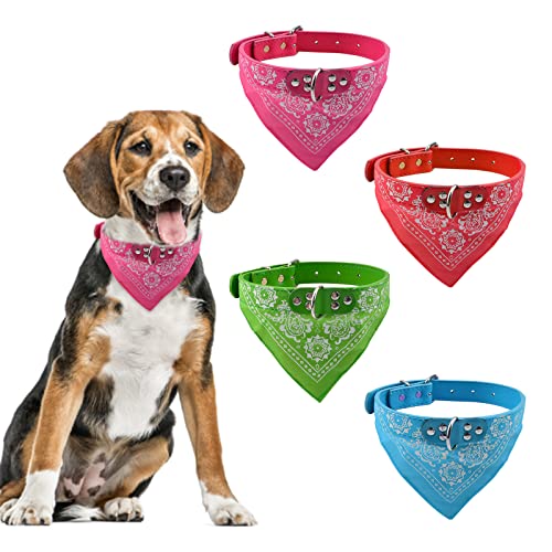 HACRAHO Hundehalsband Bandanas, 4 Stück Dreieck Hundeschal Halsband Hund Bandanas Halsband mit Verstellbarem Gurt für Mittlere Große Hunde, Rot, Grün, Rosenrot, Himmelblau, L HACRAHO Hundehalsband Bandanas, 4 Stück Dreieck Hundeschal Halsband Hund Bandanas Halsband mit Verstellbarem Gurt für Mittlere Große Hunde, Rot, Grün, Rosenrot, Himmelblau, L von HACRAHO