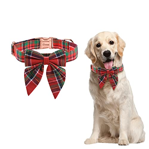 HACRAHO Hundehalsband Mit Fliege, 1er-Pack Klassisches Karohalsband Für Hunde Mit Abnehmbarer Fliege Abnehmbare Fliege Weihnachtshalsband Mit Metallschnalle Für Kleine Mittelgroße Hunde Und Haustiere HACRAHO Hundehalsband Mit Fliege, 1er-Pack Klassisches Karohalsband Für Hunde Mit Abnehmbarer Fliege Abnehmbare Fliege Weihnachtshalsband Mit Metallschnalle Für Kleine Mittelgroße Hunde Und Haustiere von HACRAHO