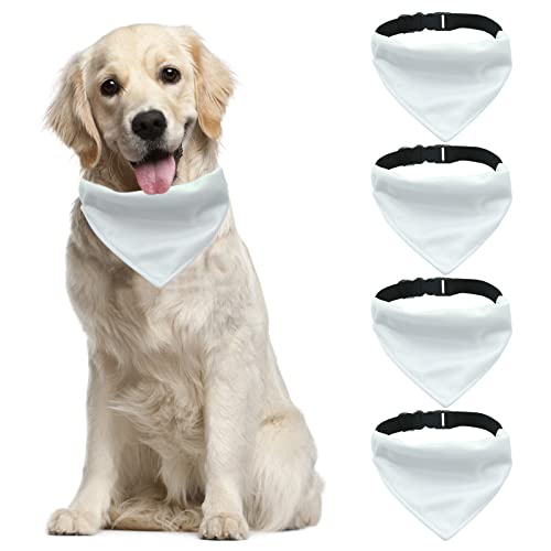 HACRAHO Hundehalstuch, 4 Stück, Sublimation, blanko, DIY, Hundehalstücher mit Verstellbarer Schnalle, Polyester, Haustier-Dreieck-Schals, Halstuch für große Hunde, XL HACRAHO Hundehalstuch, 4 Stück, Sublimation, blanko, DIY, Hundehalstücher mit Verstellbarer Schnalle, Polyester, Haustier-Dreieck-Schals, Halstuch für große Hunde, XL von HACRAHO