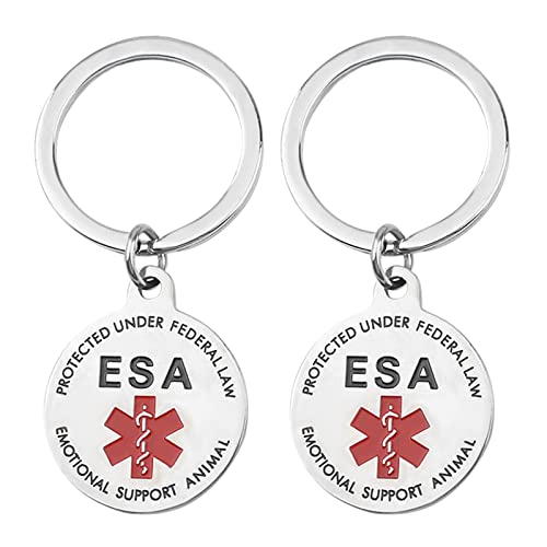 HACRAHO Hundemarke, 2 Stück Edelstahl, emotionale Unterstützung, Tier, rund, zum Aufhängen, langlebig, Haustier-ID-Tags für emotionale Unterstützung von HACRAHO