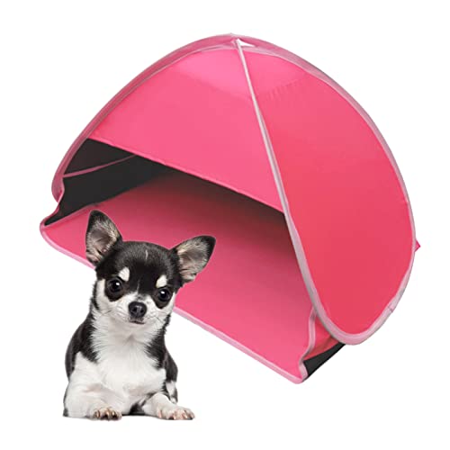 HACRAHO Mini Head Shelter Zelt, 1 Packung Faltbares Pop Up Strandzelt Sonnenschutz für Anti-UV Haustier Strand Sonnenschutz für Outdoor Camping Picknick Strand Pink-Vinyl M von HACRAHO