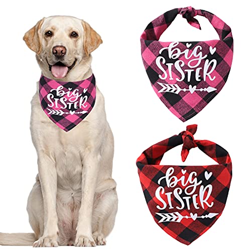 HACRAHO Plaid Dog Bandana Halstuch, 2 Packungen Weiche Baumwolle Dog Bandana Verstellbar Dreieck Haustier Schal für Kleine Mittlere Hunde Haustiere, Rose Rot und Rot HACRAHO Plaid Dog Bandana Halstuch, 2 Packungen Weiche Baumwolle Dog Bandana Verstellbar Dreieck Haustier Schal für Kleine Mittlere Hunde Haustiere, Rose Rot und Rot von HACRAHO