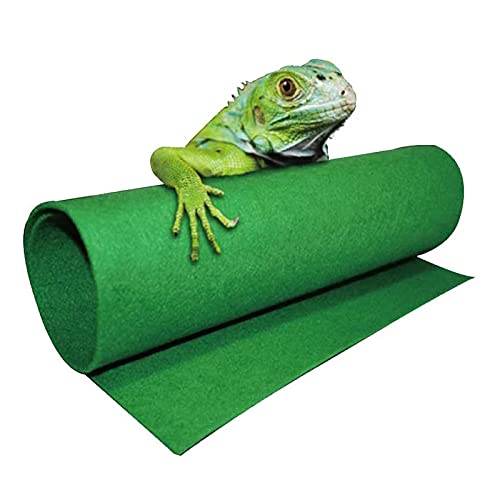 HACRAHO Reptilienteppich, 1 Stück, weicher grüner Bartdrachen, Reptilienteppich, Terrarium-Substrat-Auskleidung, Teppich für Bartdrachen, Eidechsen, Gecko-Schildkröten, 100 x 50 cm von HACRAHO