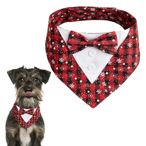 HACRAHO Weihnachts-Hunde-Smoking-Bandana, 1 Packung, Weihnachts-Hunde-Dreiecks-Bandana, Kariertes Haustier-Weihnachts-Dreiecks-Lätzchen für Haustier-Weihnachtskostüm-Zubehör, Dekoration, L HACRAHO Weihnachts-Hunde-Smoking-Bandana, 1 Packung, Weihnachts-Hunde-Dreiecks-Bandana, Kariertes Haustier-Weihnachts-Dreiecks-Lätzchen für Haustier-Weihnachtskostüm-Zubehör, Dekoration, L von HACRAHO