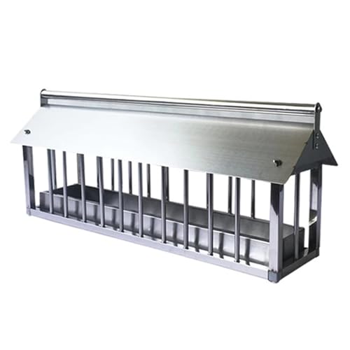 Automatischer Hühnerfutterautomat - Selbstöffnender Geflügelfuttertrog aus Edelstahl, automatischer Trog in Schubladenform mit Staubschutz, for Enten von HACSYP