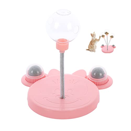 HADAVAKA Fun Cat Treat Dispenser Exercise Training Toy for Indoor Cat Kitten, Leaking Ball for Puppy, Pet Slow Feeder Toy Ball, for Satisfies Kittens and Puppy Exercising Needs (Pink) von HADAVAKA