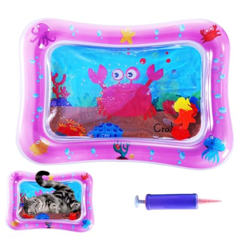 HADAVAKA Inflatable Water-Filled Pet Water Sensory Mat, Cat Cooling Mat for Summer, Thickened Interactive Cat Toy with Sea Design, Cool Comfort Inflatable Water Mat Summer (Crabs) von HADAVAKA