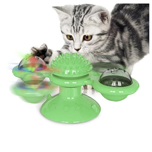 HADAVAKA Katze Dreht Windrad Spielzeug Drehscheibe Lustige Kätzchen Spielzeug Mit Led-licht Ball 3 In 1 Für Kau-übung Multifunktionale Lustige Katze Spinner Wand Montiert übung Mit Saugnapf (Green) HADAVAKA Katze Dreht Windrad Spielzeug Drehscheibe Lustige Kätzchen Spielzeug Mit Led-licht Ball 3 In 1 Für Kau-übung Multifunktionale Lustige Katze Spinner Wand Montiert übung Mit Saugnapf (Green) von HADAVAKA