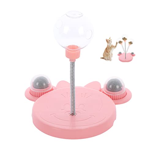 HADAVAKA Spaß Katze Leckerbissen Spender Übung Trainingsspielzeug Für Indoor-Katze Kätzchen, Haustier Langsam Feeder Toy Ball, Für Kätzchen Und Welpen Bedürfnisse Befriedigt Übung (Pink) von HADAVAKA